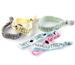 Zopfgummi Armband Falzgummi mit Schrift